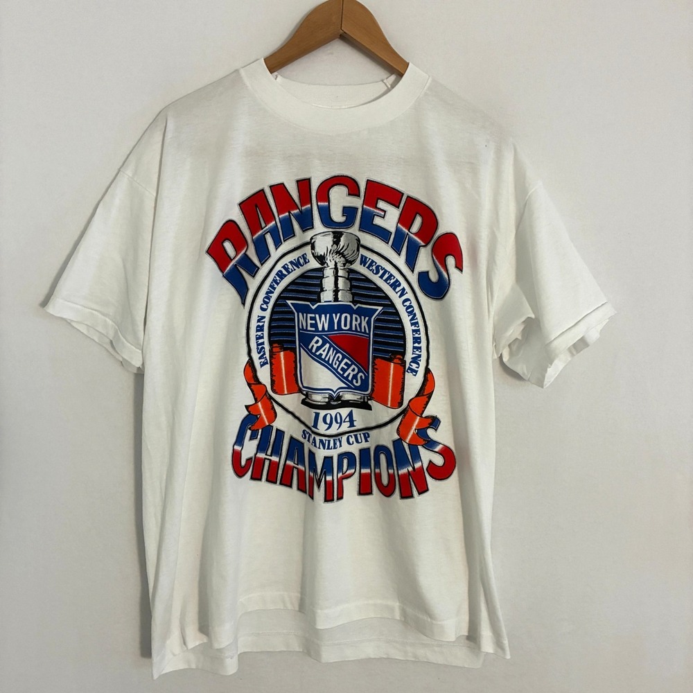 Vtg 1994 New York Rangers Stanley Cup Champions Shirt Men 2XL Single Stitch Tee